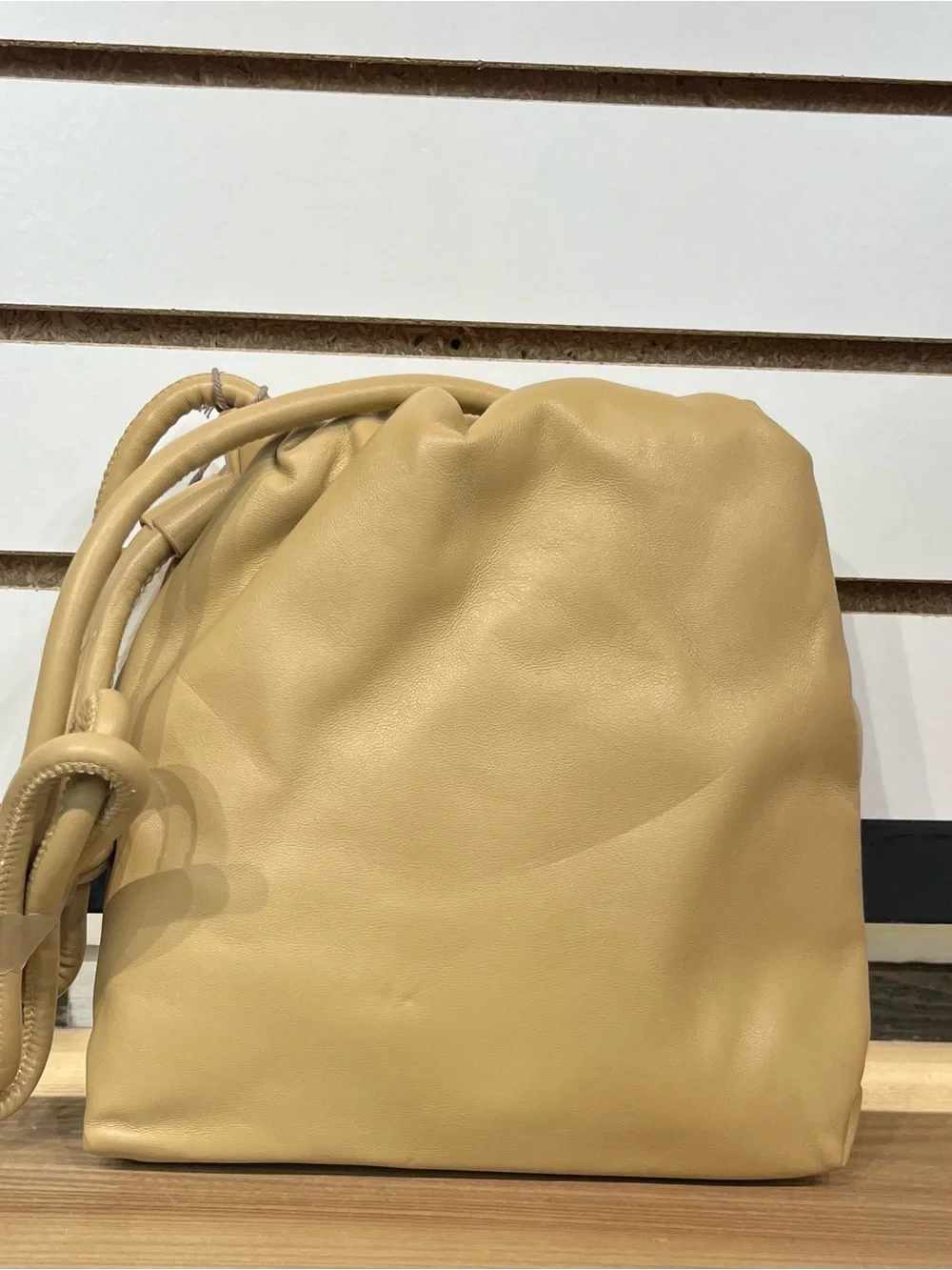 Faux leather slouchy drawstring crossbody bag - Picture 8 of 11